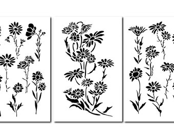 Flower Stencil Garden Anemone Large Flower Stencils for Painting