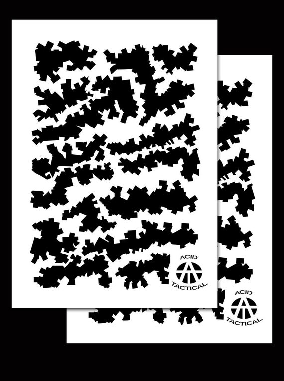 2 DESIGNS Mylar Camo Stencils Camouflage Gun Paint Cerakote Small Army Multicam