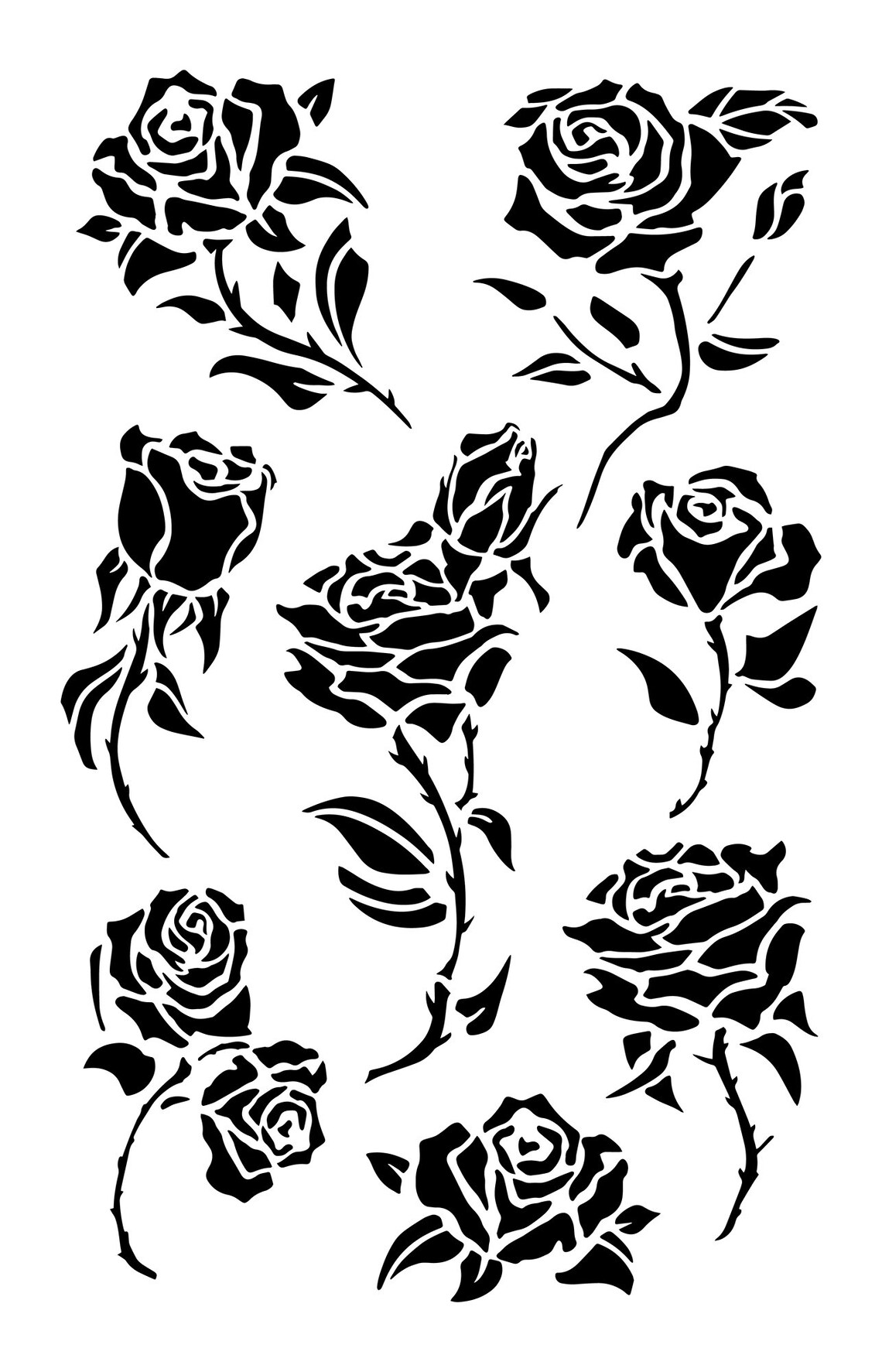 Rose Flower Painting Stencils Wall Decorating Roses Airbrush Etsy