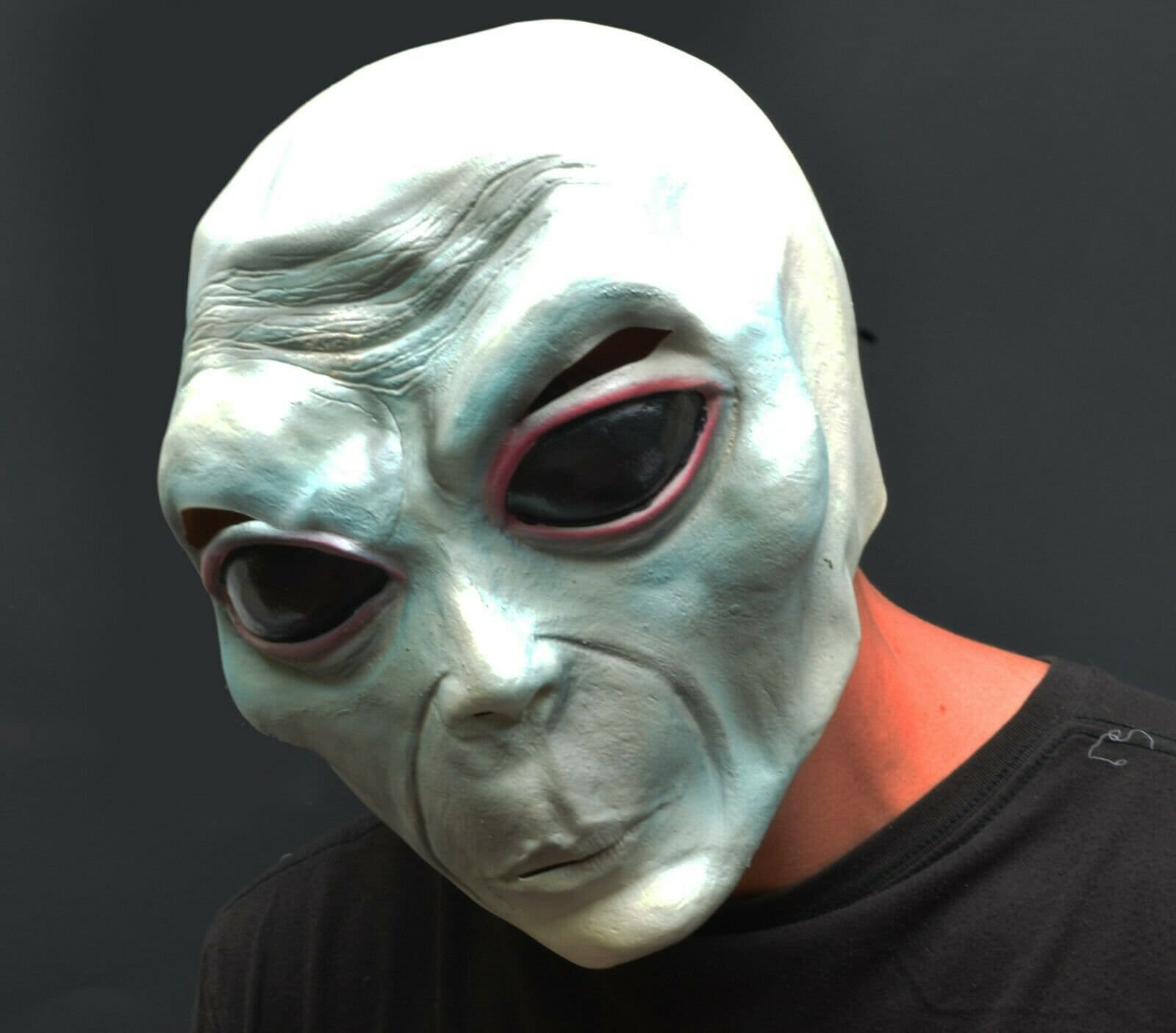 Máscaras Alienígenas 51 Área UFO Máscara De Motocicleta Gris Látex Completa  Cara Cosplay Organismo Extraterrestre Disfraces Accesorios Para Halloween