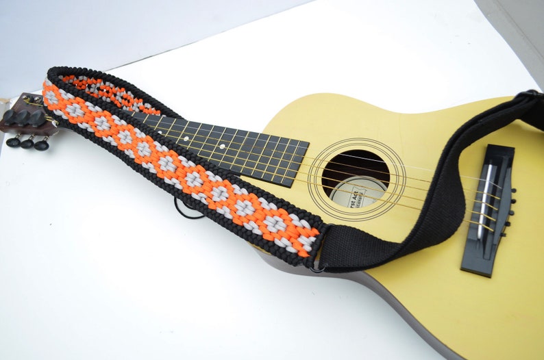 Paracord Guitar Strap 2 Wide Base Acoustic Electric Etsy
