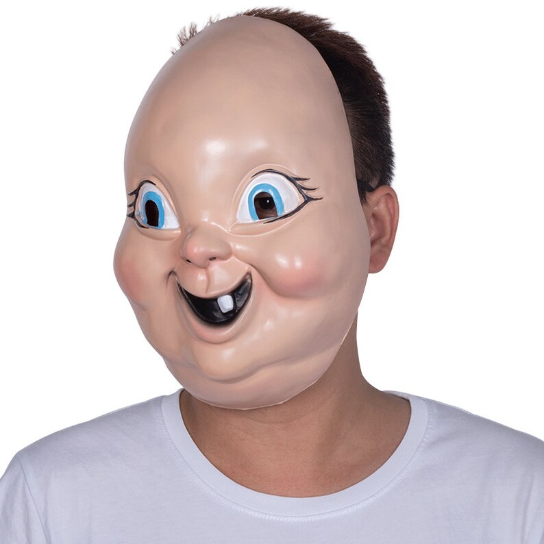 Scary Death Halloween Happy Smiling Baby Face Mask