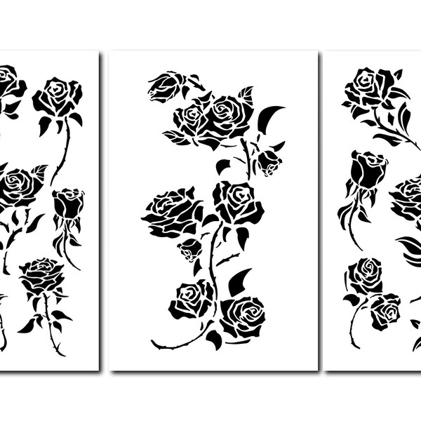 Airbrush Rose Stencils Etsy