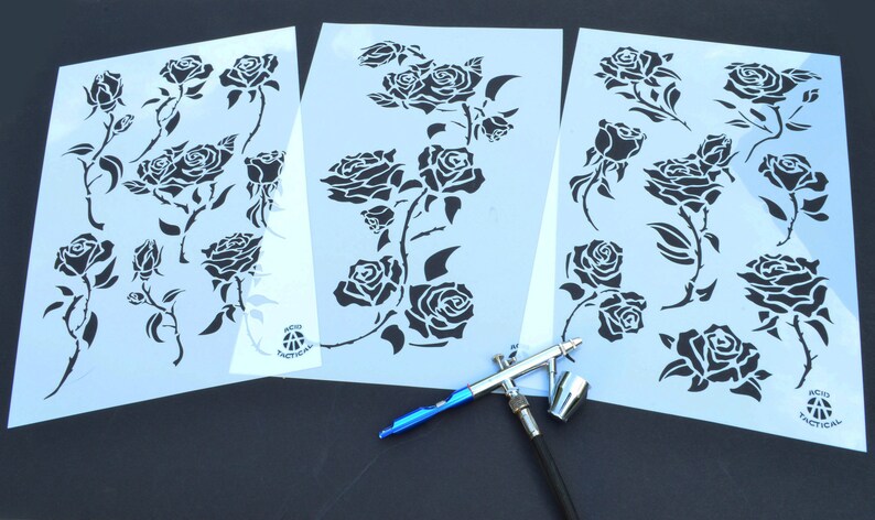 Rose Flower Painting Stencils Wall Decorating Roses Airbrush - Etsy
