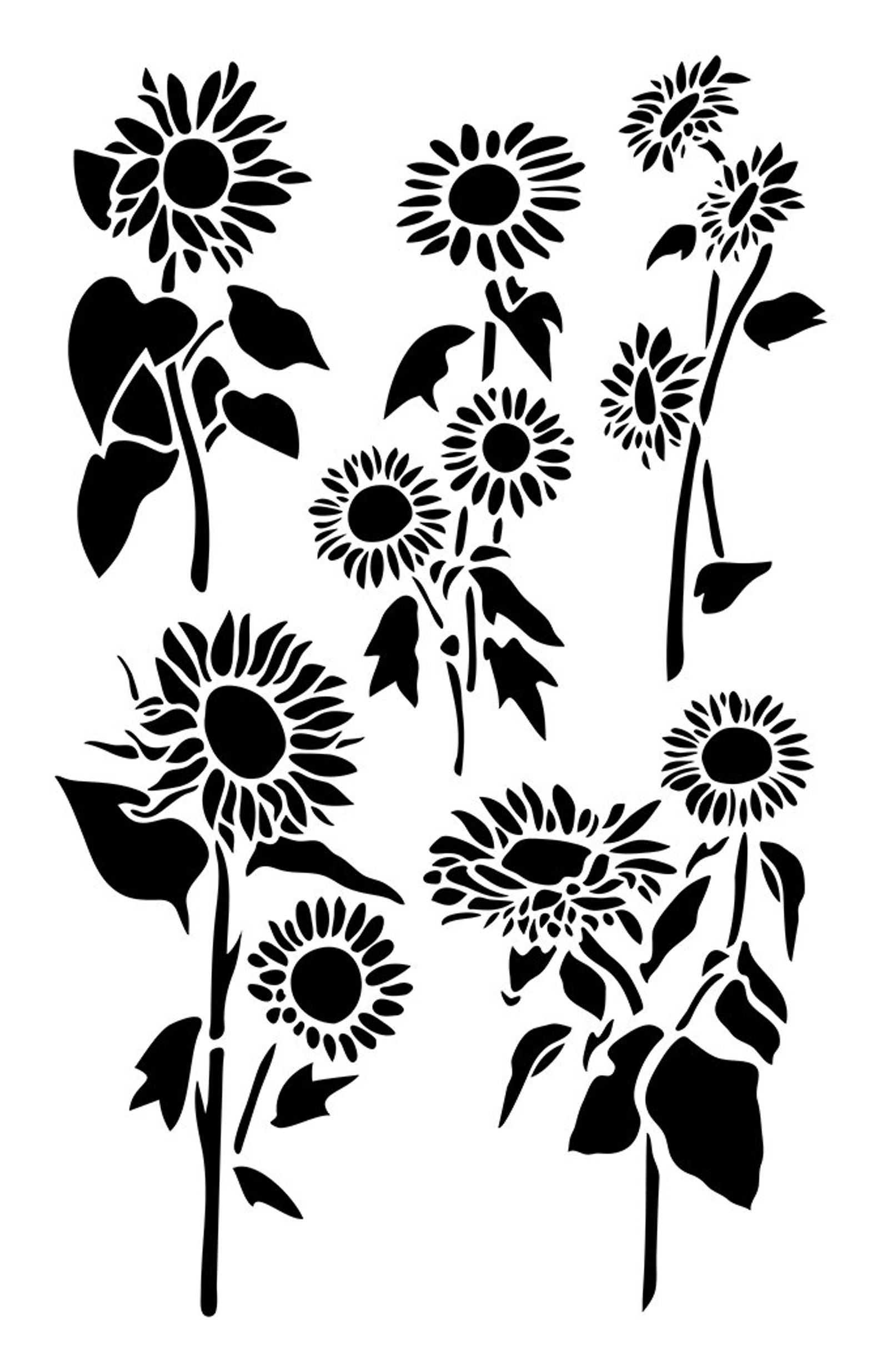Sunflower Painting Stencils Wall Decorating Airbrush 14 Etsy