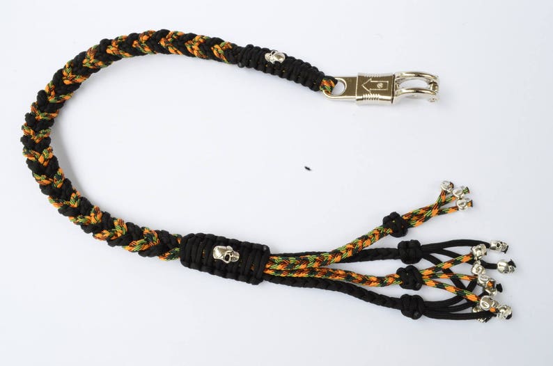 550 Paracord Motorcycle Whip Get Back Whip Metal Skulls Etsy