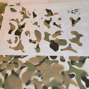 Acid Tactical® 2 Pack 9x14 Camouflage Airbrush Spray Paint Wall Vinyl Stencils Duracoat Multicam / Digital Camo image 5