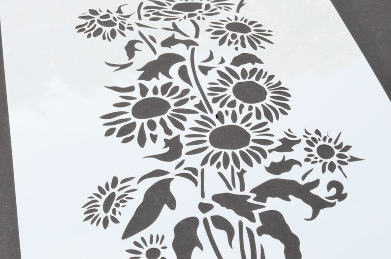 Sunflower Painting Stencils Wall Decorating Airbrush 14 Etsy