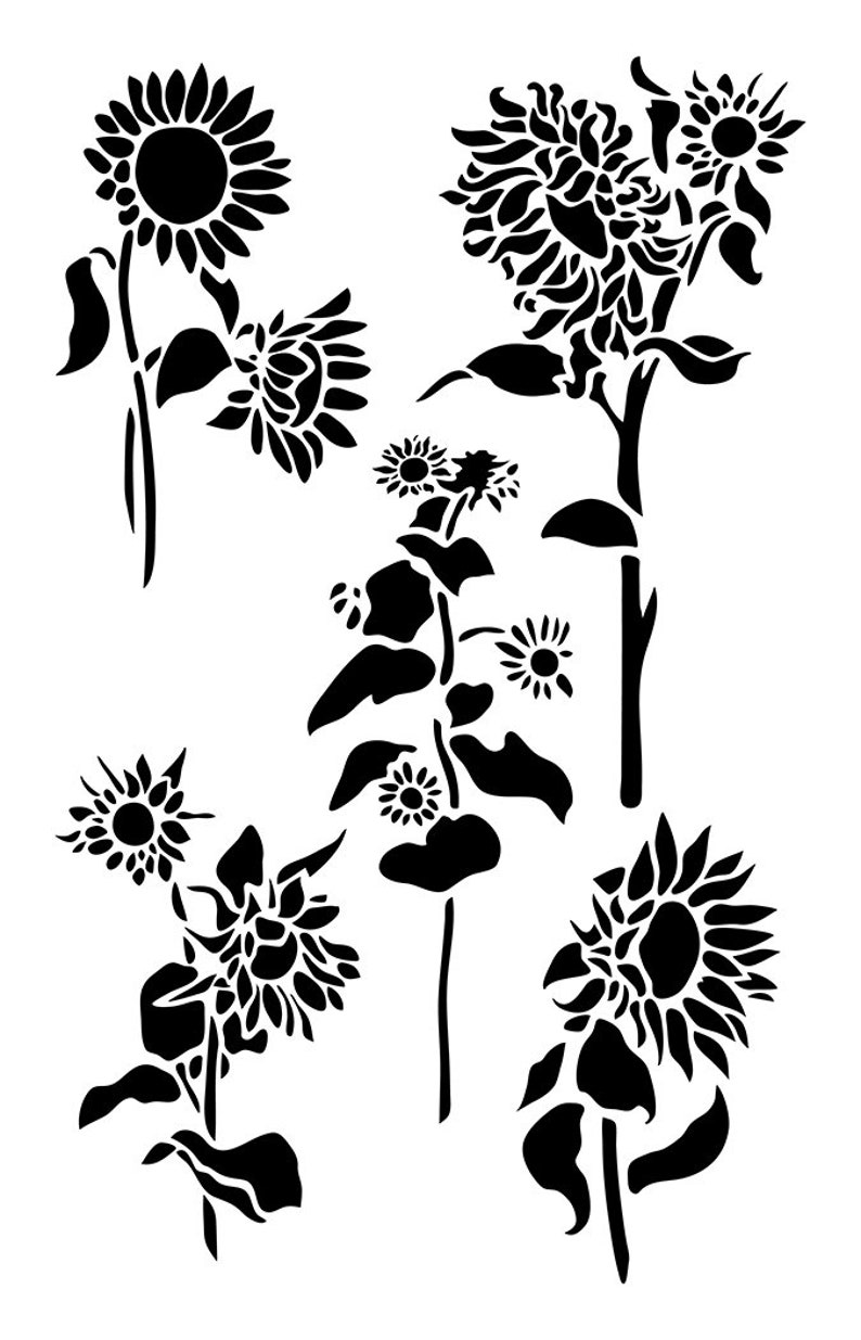 sunflower painting stencils wall decorating airbrush 14 etsy