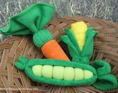 SALE Set of 3, Peter Rabbit Baby Shower, Farm Favors, Farm Party Favors, Baby Shower Decorations, Garden, Vegetable, Farm, Barnyard, Peas