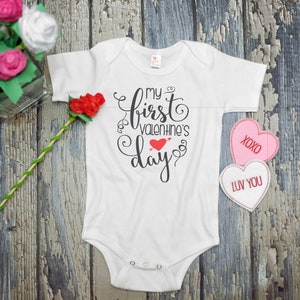 Valentines Day Onesie, My First Valentines Day Shirt, Custom Valentine Baby Outfit, Baby Gift for Valentines Day, Valentine Baby Bodysuit