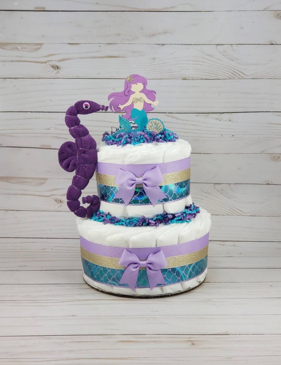 mermaid baby shower diaper cake
