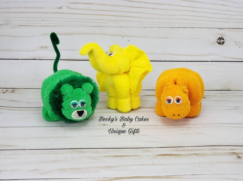 Elephant Baby Shower Washcloth Elephant Jungle Safari Etsy