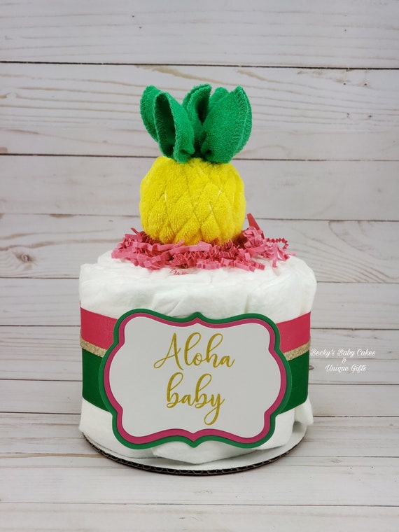 pineapple diaper cake
