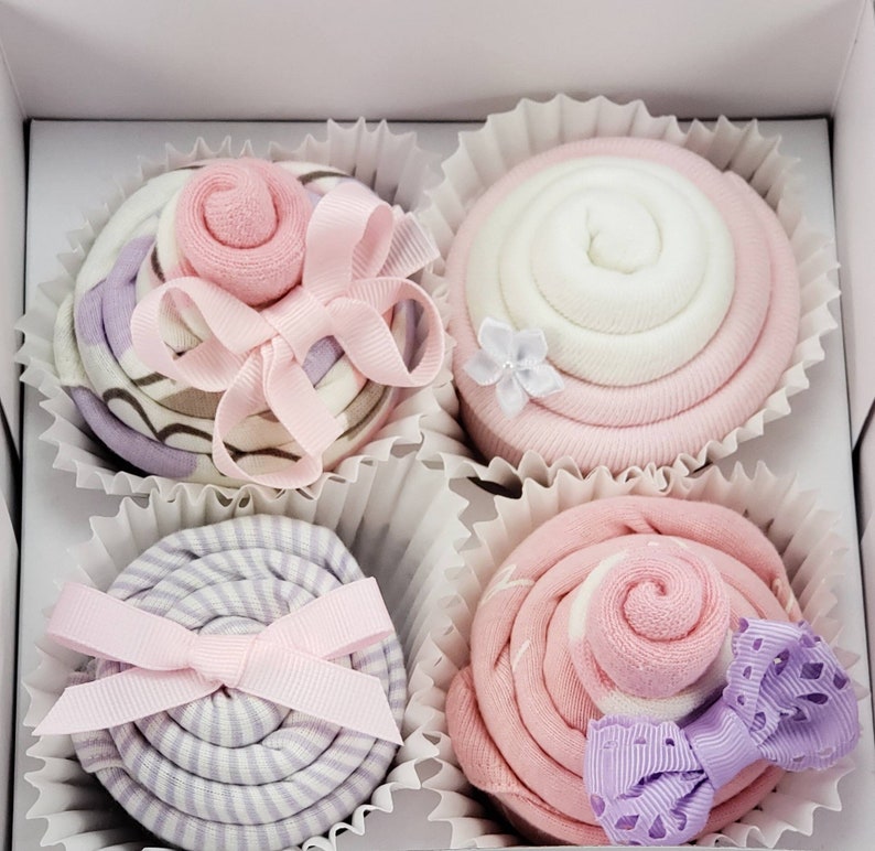 Cupcake Baby Shower Baby Girl Gift Onesie Cupcake Washcloth Etsy