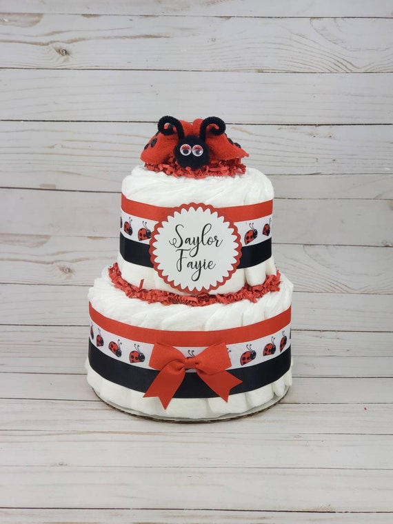 ladybug diaper cake