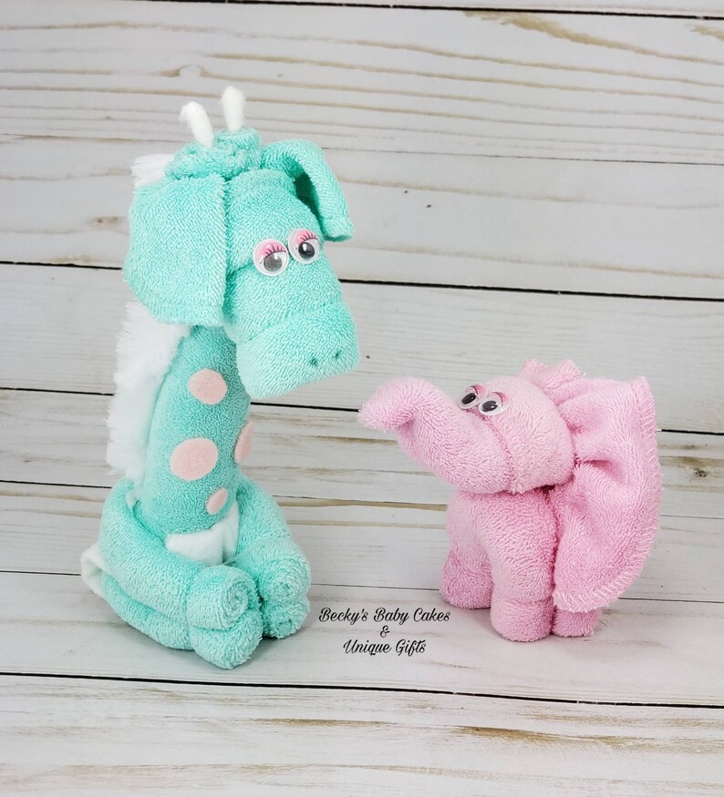 Elephant Baby Shower Washcloth Elephant Jungle Safari Etsy