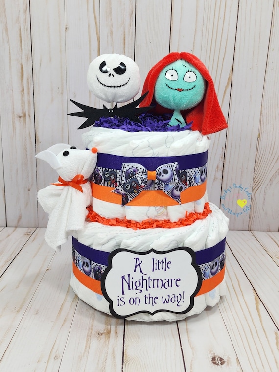 Nightmare Before Christmas Baby Shower Diaper Cake, Jack Skellington