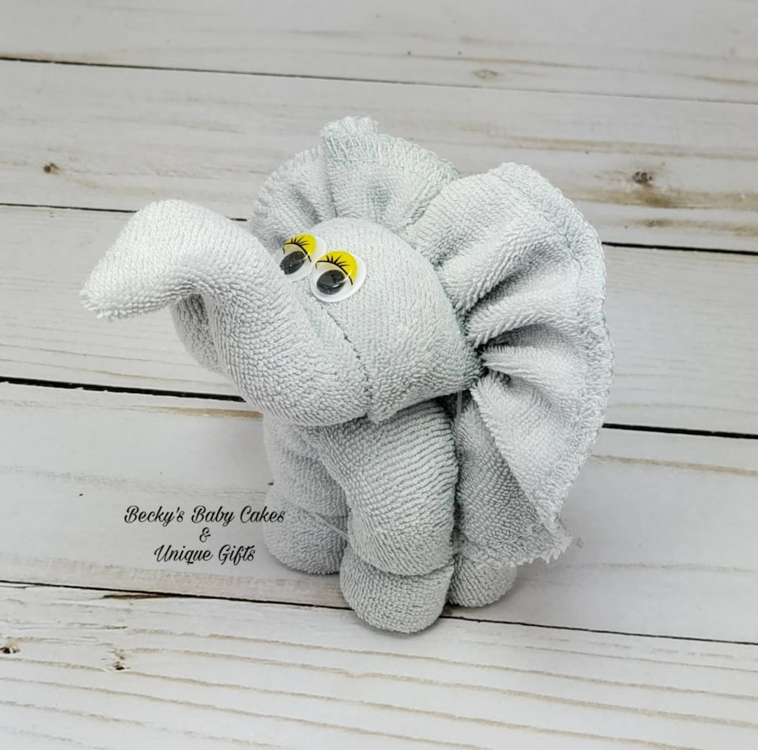 Elephant Baby Shower Washcloth Elephant Jungle Safari Etsy