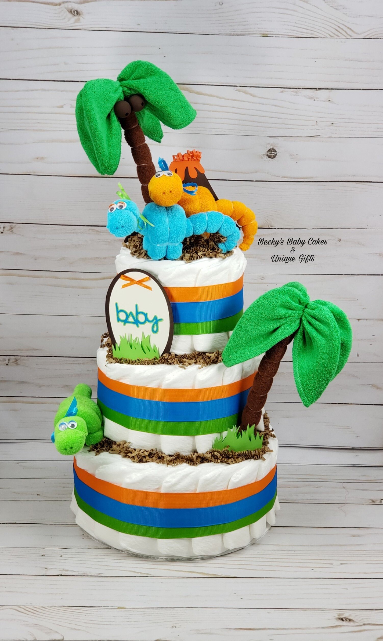 Dinosaur Baby Shower Dinosaur Diaper Cake Dinosaur Party Etsy