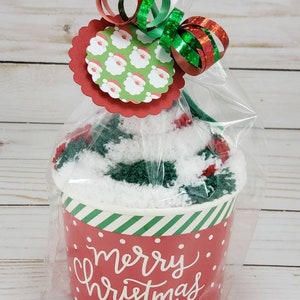 Christmas Gifts, Stocking Stuffer, Coworker Christmas Gift, Sock Cupcakes, Christmas Fuzzy Sock, Christmas Party Gift