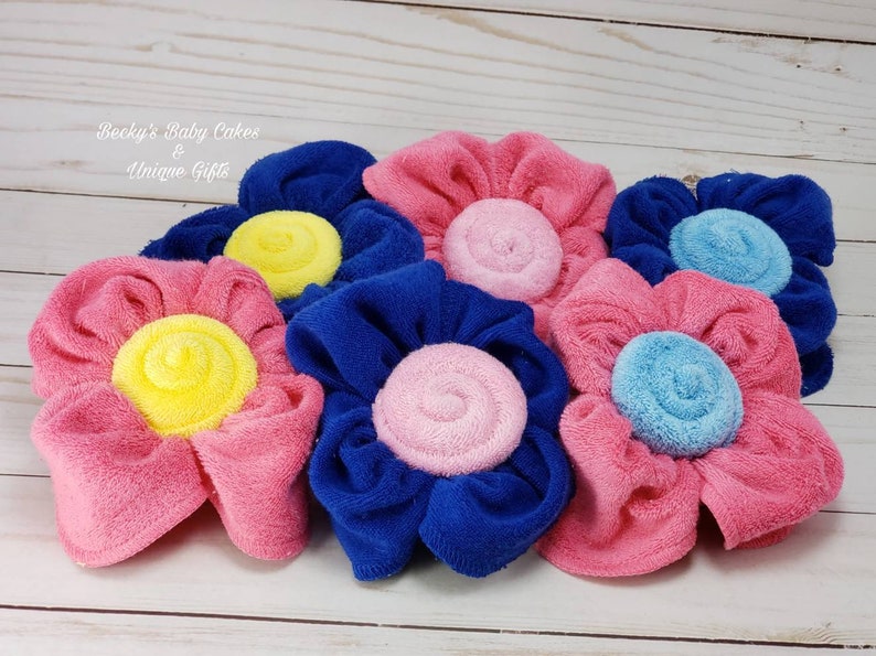 Washcloth Flower Garden Baby Shower Decoration Baby Shower Etsy