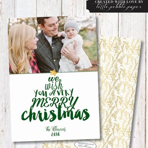 Biglietto di Natale con foto di famiglia, Cartoline di Natale d'oro, Biglietto di Buon Natale stampabile, Biglietti metallici d'oro, Biglietti fotografici per le vacanze carine