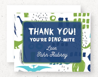 Dinosaur Party Thank You Notes, Dinosaur Birthday Thank Yous, Dinosaur Thank You Cards, Little Dino, Boy Birthday, Three-Rex, Printable