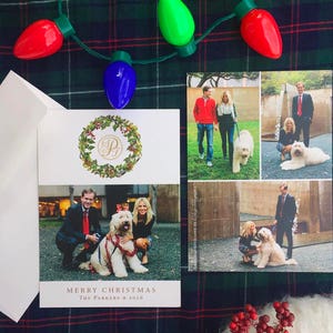 Familie Weihnachtskarte Druckbar, Monogramm Karte, Foto Weihnachtskarte, Benutzerdefinierte Weihnachtskarte, Weihnachtskarte, Kranz, Benutzerdefinierte, druckbar