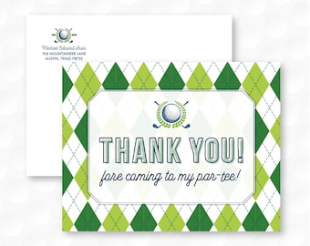 Golf Thank You Notes, Golf Birthday Thank You Cards, Thank Yous, Golf Birthday Party, Hole in One, First Birthday, Golf Themed Thank You