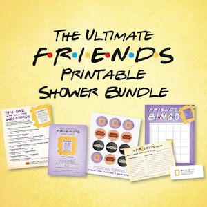 FREUNDE Braut Dusche Bundle, FREUNDE Themen Dusche Spiele, Braut Dusche Spiele, FREUNDE Themen Einladung, Dusche Spiele
