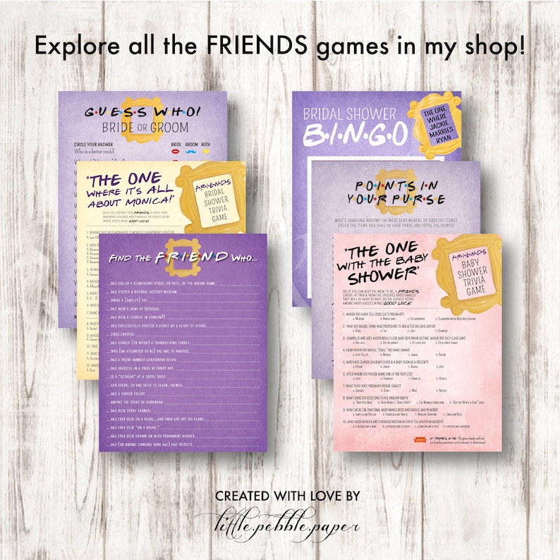 FRIENDS TV Show Shower Game, He Said She Said, FRIENDS Tv Show, Friends