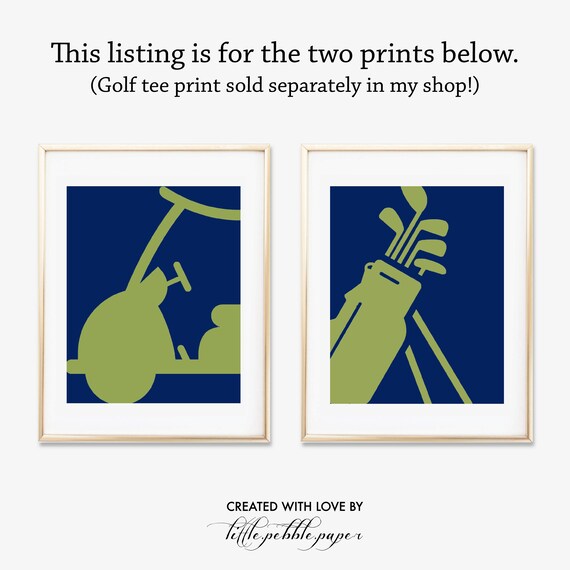 Baby Boy Nursery Art Print Boy Room Art Golf Nursery Art Argyle Golf Tee Navy Blue Golf Decor Green Golf Ball Print Golf Print