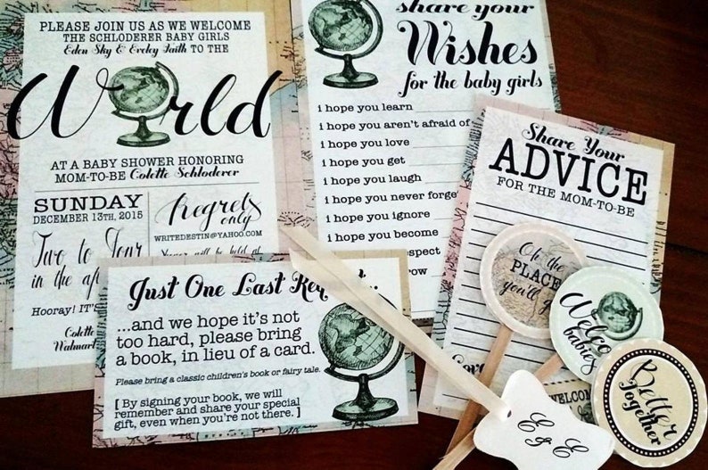 Welcome to the World Baby Shower Tent Cards World Tent Cards Welcome to the World Place Cards Around the World Tent Cards Food Labels