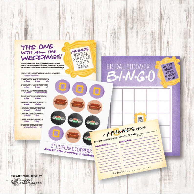 FRIENDS TV Show Trivia Bridal Shower Game FRIENDS Trivia Quiz  Etsy