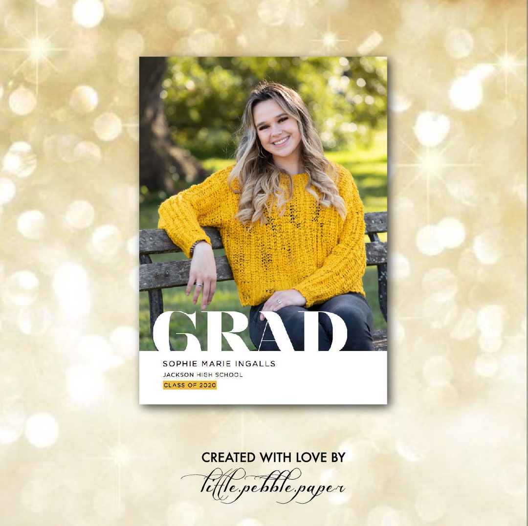 Graduation Announcement, Graduation Photo Announcement, Photo Grad Card, Grad Announcement Card