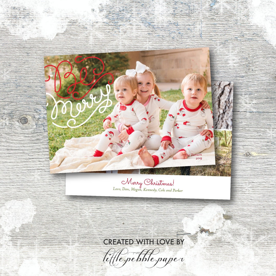 Be Merry Christmas Cards Christmas Photo Cards Family Photo - Etsy