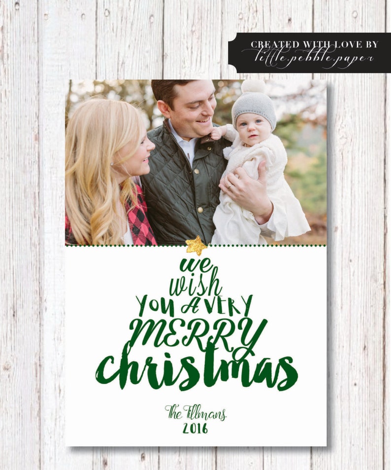 Family Photo Christmas Card Christmas Photo Cards Red and  Etsy