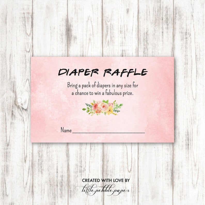 FRIENDS Baby Shower Diaper Raffle Invite Insert Shower Etsy
