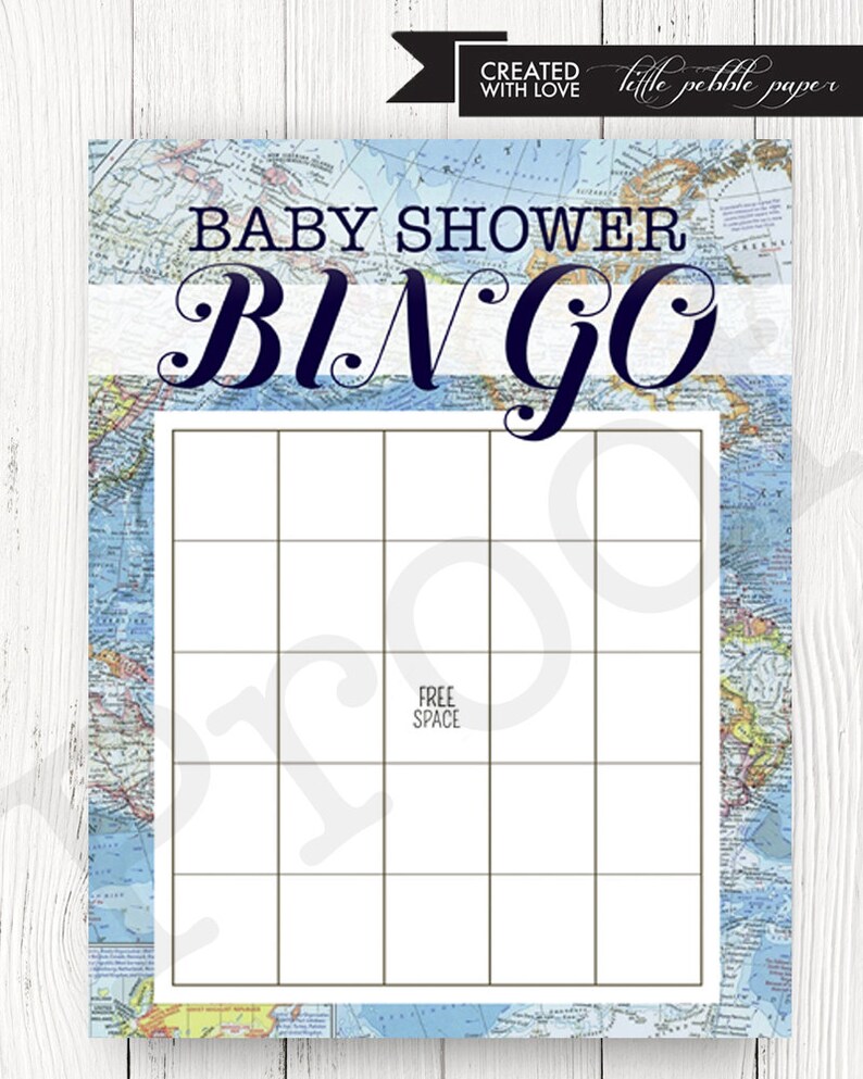 Welcome to the World Baby Shower Bingo Game, Travel Shower Bingo Game, World Theme, Map Bingo Game, Baby Shower Bingo, Around the World 