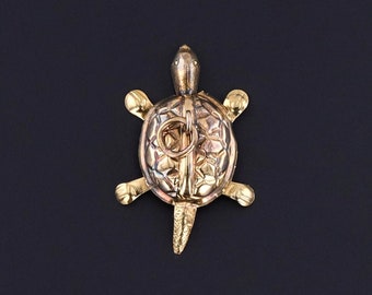 Vintage Moveable Turtle Charm of 10k Gold