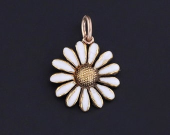 Antique Daisy Charm of 14k Gold