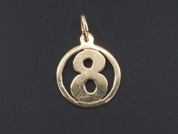 Lucky Number 8 Charm | 14k Gold Number 8 Charm | 1