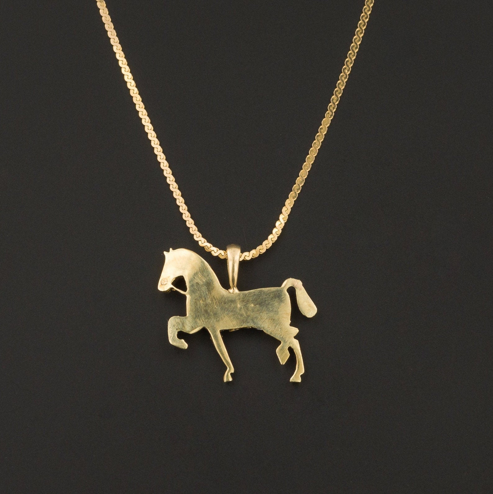Antique Pearl Horse Pendant of 14k Gold Etsy