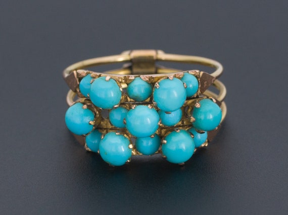 Turquoise Ring | Multi Band Ring | Vintage Turquoi