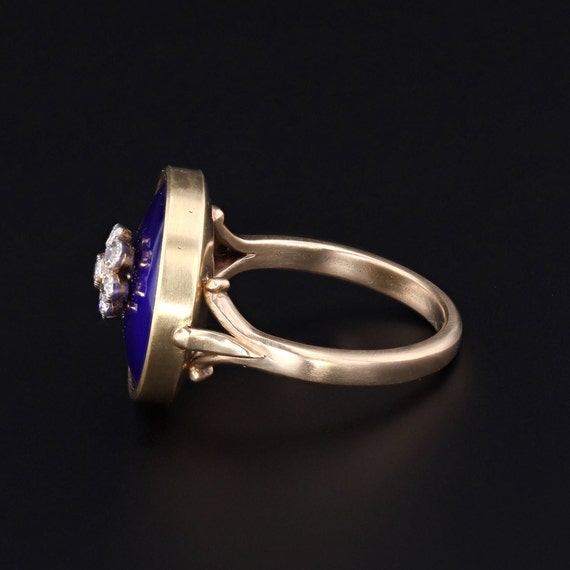 Antique Cobalt Blue Enamel and Diamond Conversion… - image 3