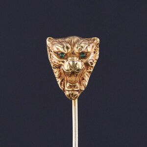Antique Lion Stickpin of 14k Gold