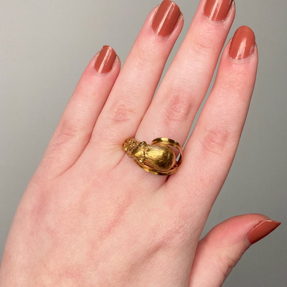 Vintage Mouse Ring of 10k & 18k Gold - image 6