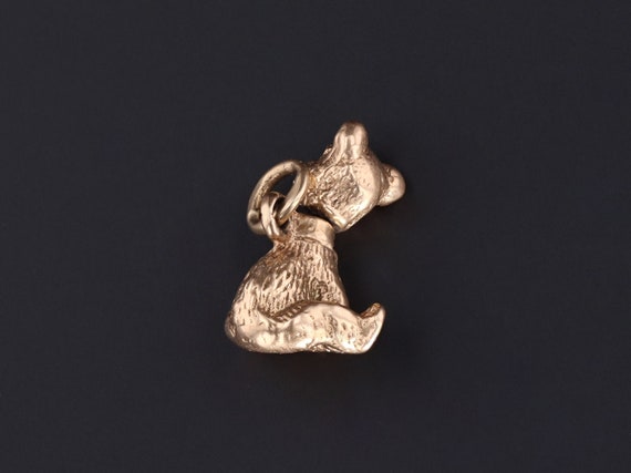 Vintage Moveable Bobble Head Dog Charm of 14k Gold - image 3