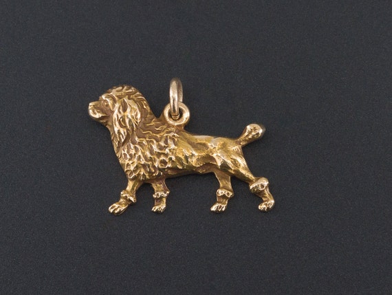 Poodle Charm | 14k Gold Dog Charm | 14k Gold Poodl
